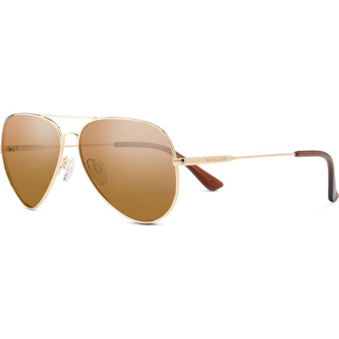 Suncloud Hard Deck Sunglasses - Gold with Polarized Brown
