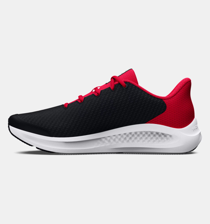 Under Armour Boys' Grade School UA Charged Pursuit 3 Big Logo Running Shoes - Black/Red/White