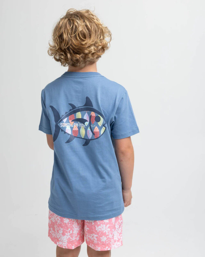 Southern Tide Youth Skipjack Lure Fill Tee - Coronet Blue