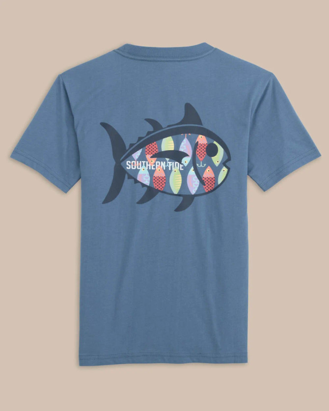 Southern Tide Youth Skipjack Lure Fill Tee - Coronet Blue