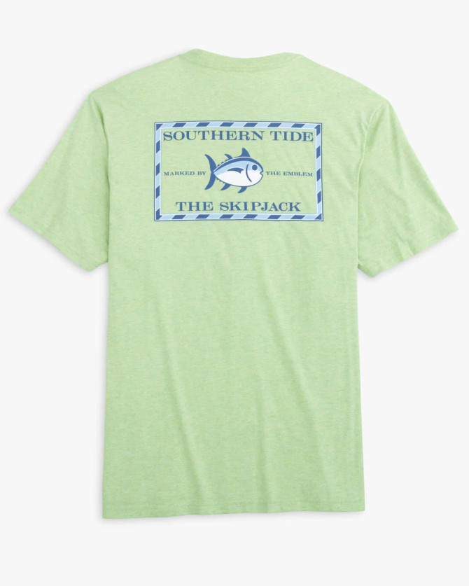 Southern Tide Heather Original Skipjack Tee - Heather Smoke Green