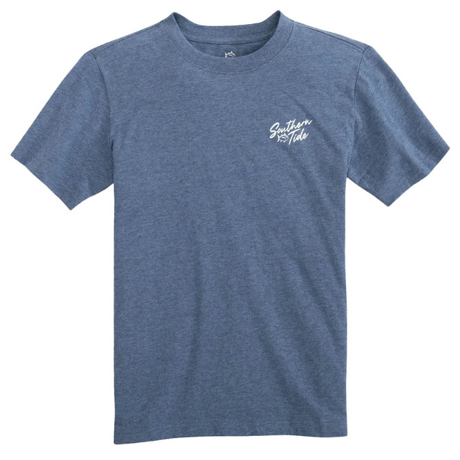 Southern Tide Youth Surf Club 06 Heather Tee - Heather Ensign Blue