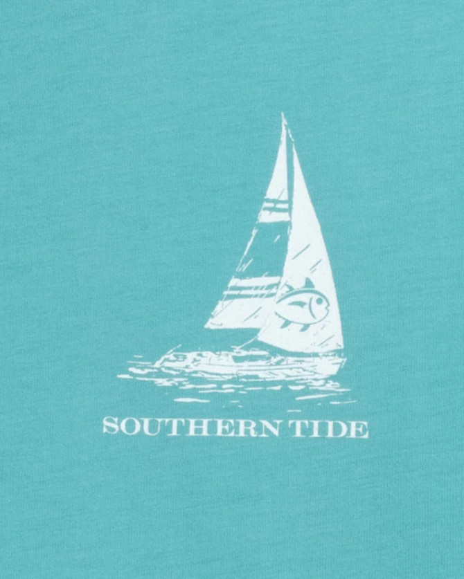 Southern Tide Men's Set Sail Tri Tee - Ocean Aqua