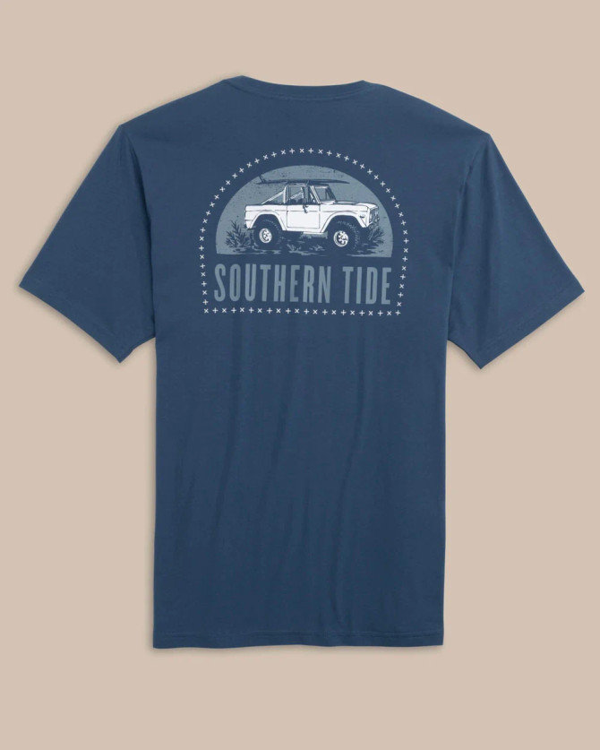 Southern Tide Catch Me on the Coast Tee - Aged Denim