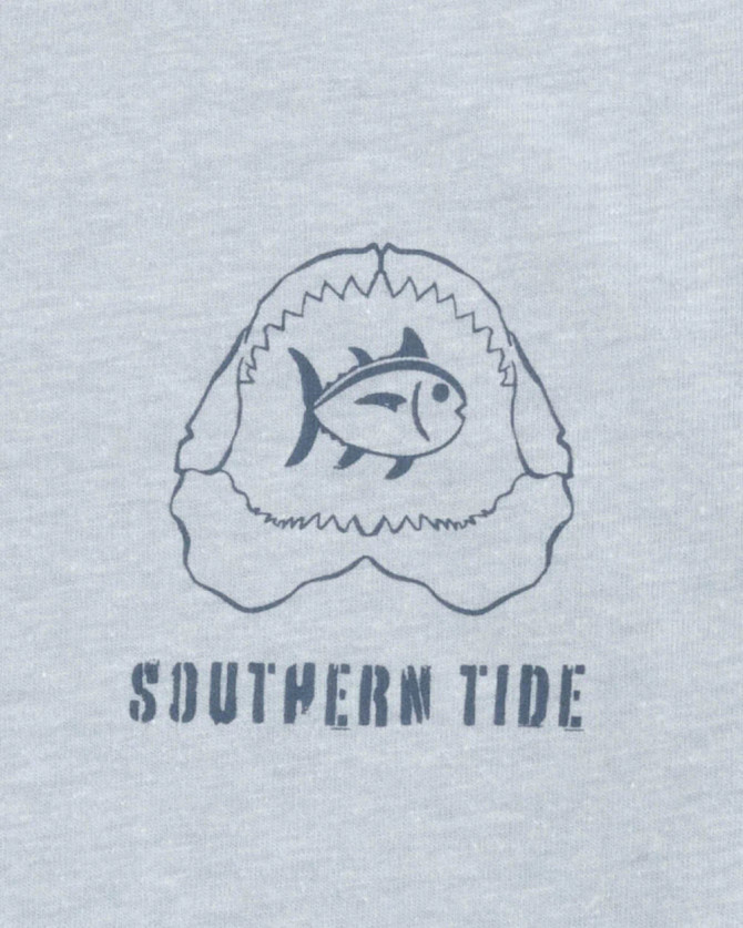 Southern Tide Youth Heather Shark Plank Tee - Heather Platinum Grey