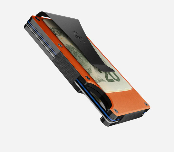 The Ridge Basecamp Orange Aluminum Ridge Wallet with Money Clip