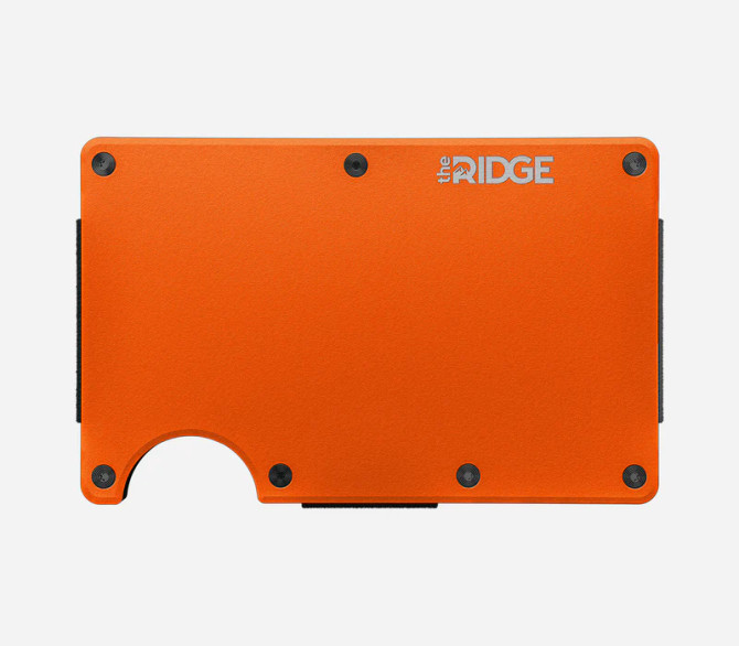 The Ridge Basecamp Orange Aluminum Ridge Wallet with Money Clip