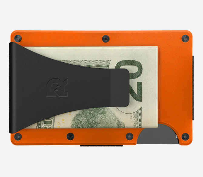 The Ridge Basecamp Orange Aluminum Ridge Wallet with Money Clip