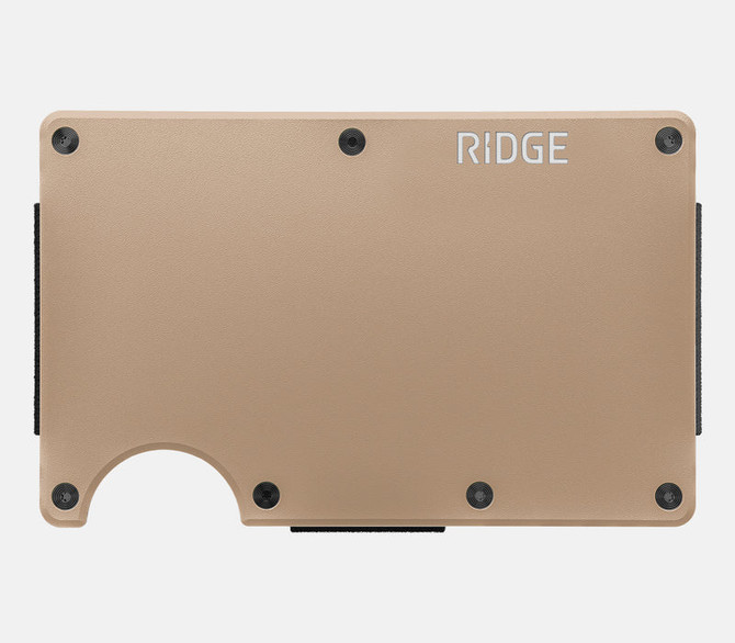 The Ridge Mojave Tan Aluminum Ridge Wallet with Money Clip