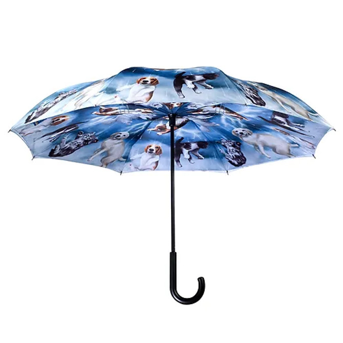 Galleria Cats and Dogs Stick Umbrella Reverse Close