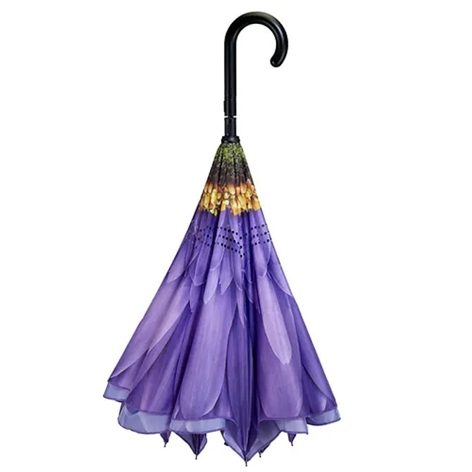 Galleria Wisteria Daisy Stick Umbrella Reverse Close