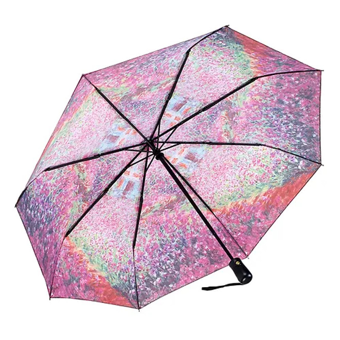 Galleria Monet Garden Folding Umbrella-Single Cover Reverse Close