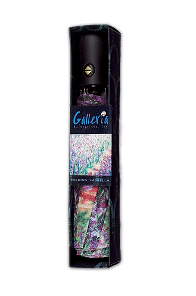 Galleria Monet Garden Folding Umbrella-Single Cover Reverse Close