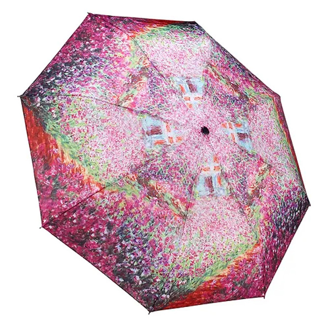 Galleria Monet Garden Folding Umbrella-Single Cover Reverse Close