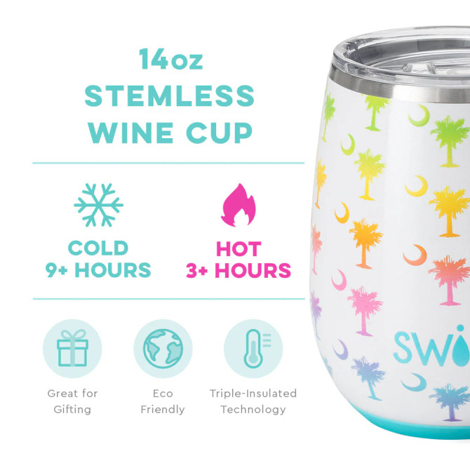 Swig South Carolina Palmetto Moon Stemless Wine Cup - 14 oz