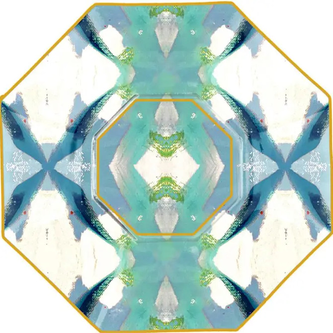 Jasmine Blue By Laura Park Decoupage Glass Plate
