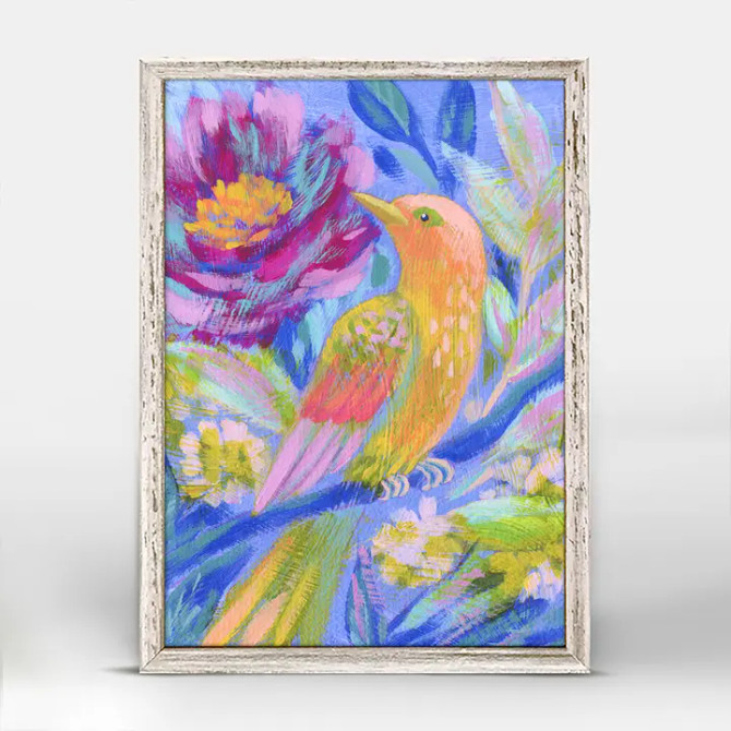 GreenBox Art Birdsong in blue 2 Mini Framed Canvas