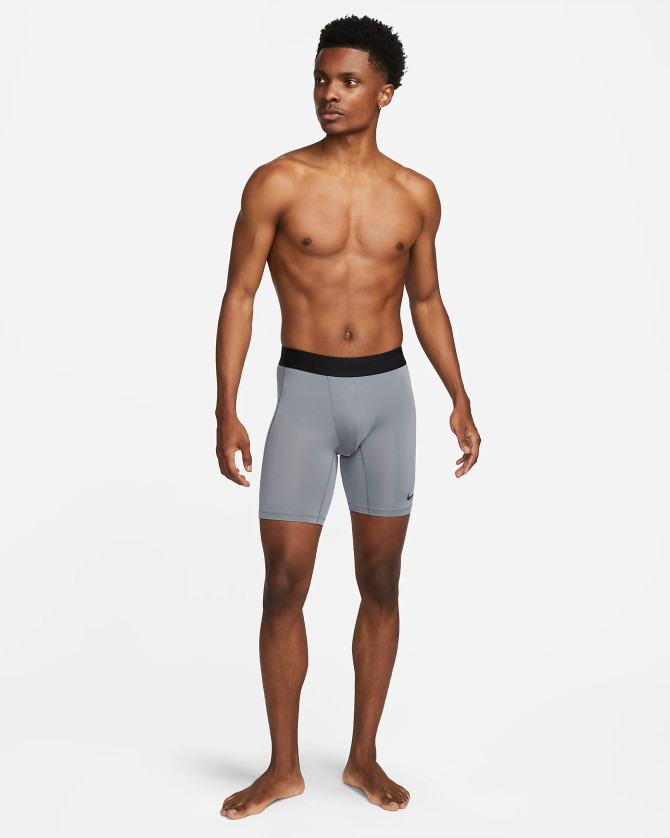 Nike Pro Men's Dri-FIT Fitness Long Shorts - Smoke Grey/Black
