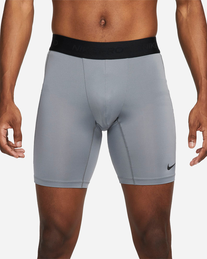 Nike Pro Men's Dri-FIT Fitness Long Shorts - Smoke Grey/Black