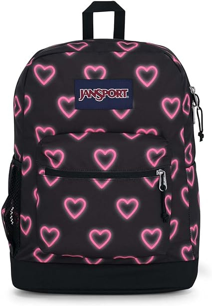Jansport Cross Town Plus Backpack - Happy Hearts Black