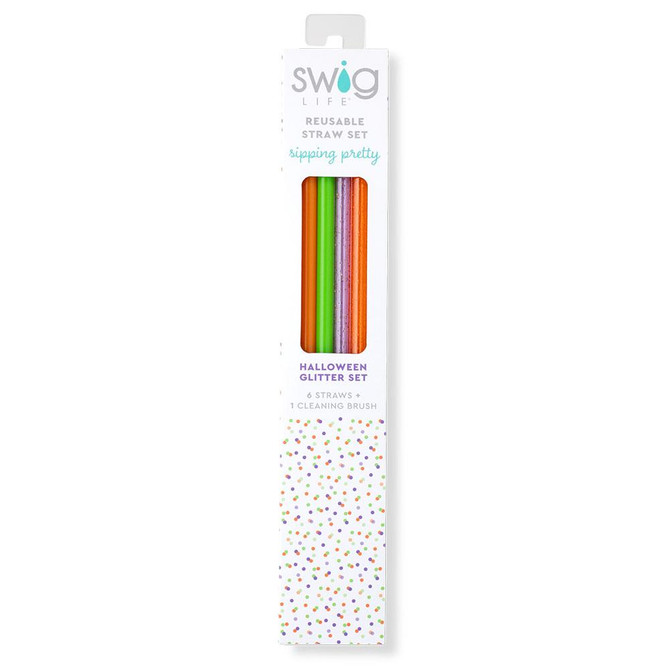 Swig Life Halloween Glitter Reusable Straw Set