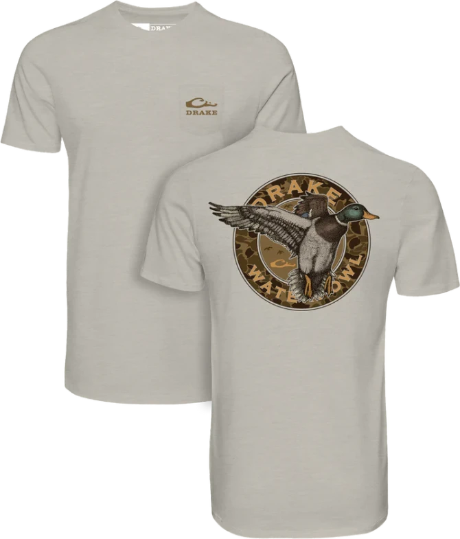 Drake Circle Mallard Tee - Cobblestone Light Heather