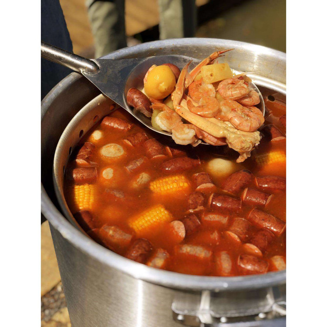 Bayou Classic Aluminum Grill Stockpot with Basket 60 qt