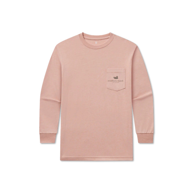Southern Marsh Youth Seawash Retro Duck Originals Long Sleeve T-Shirt - Salmon Southern Marsh Youth Seawash Retro Duck Originals Long Sleeve T-Shirt - Salmon