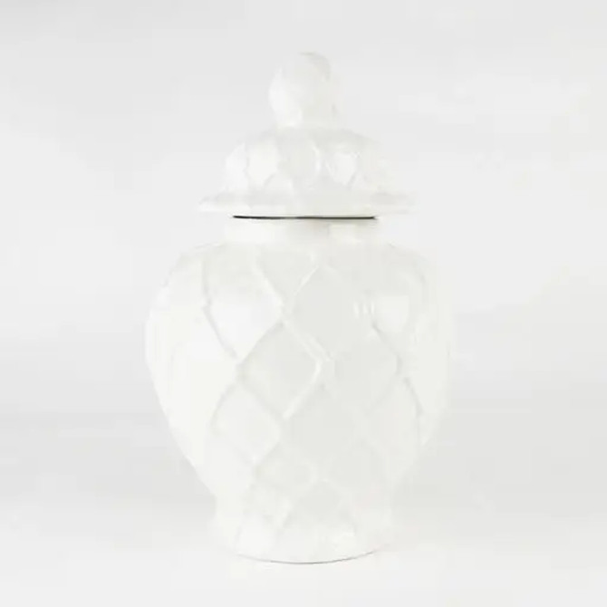 8 Oak Lane White Textured Ginger Jar - Large