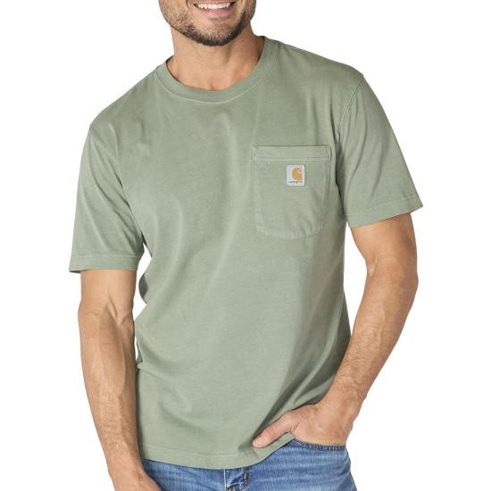 Carhartt Men's Relaxed Fit Midweight Short-Sleeve Garment Dyed Pocket Tee - Green Slate