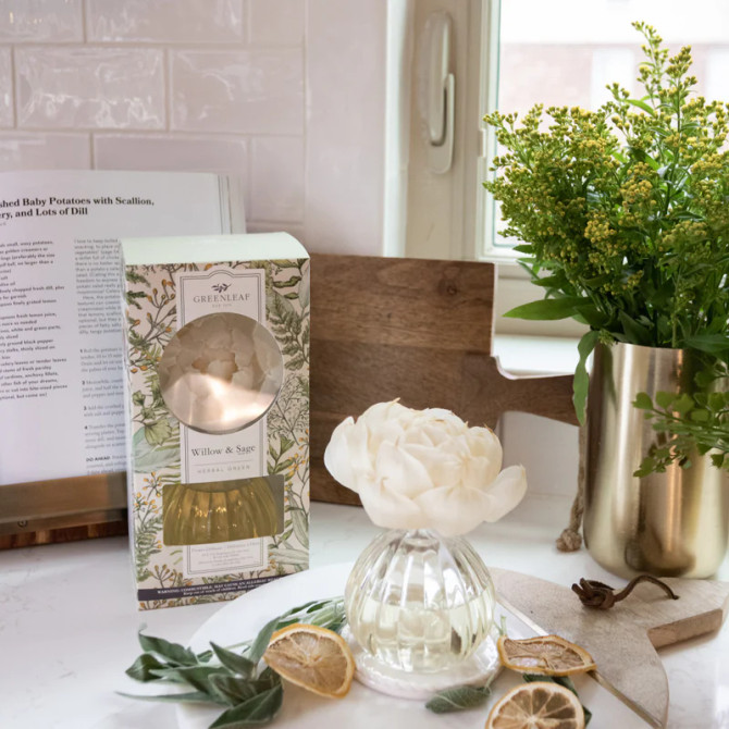 Green Leaf Willow & Sage Flower Diffuser