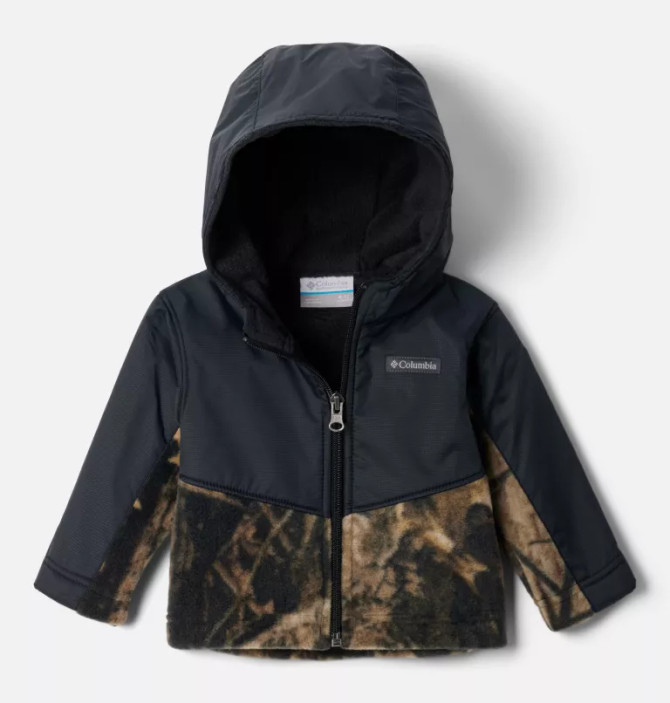 Columbia Infant Steens Mountain II Overlay Hooded Fleece Jacket - Timberwolf/Black