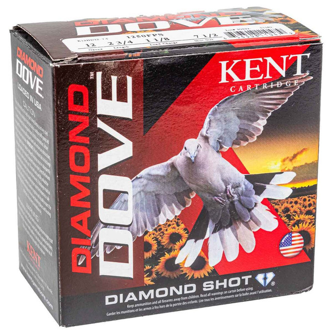 Kent Cartridge Diamond Dove 12 Gauge 2.75" #7.5 Shot 25 Rounds