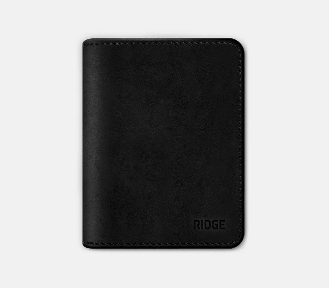 Ridge Bifold Wallet - Midnight Black Leather