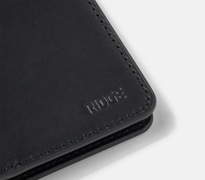 Ridge Bifold Wallet - Midnight Black Leather
