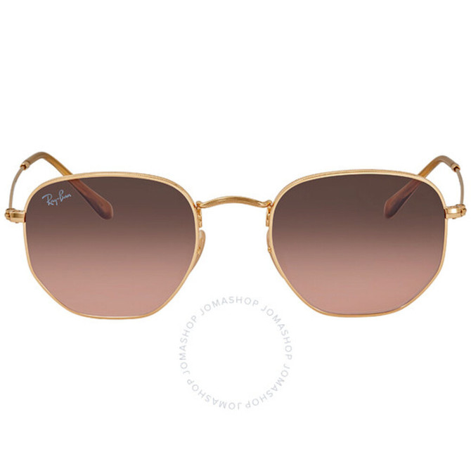 Ray-Ban Hexagonal Flat Lenses Sunglasses – Arista Gold/Brown Gradient