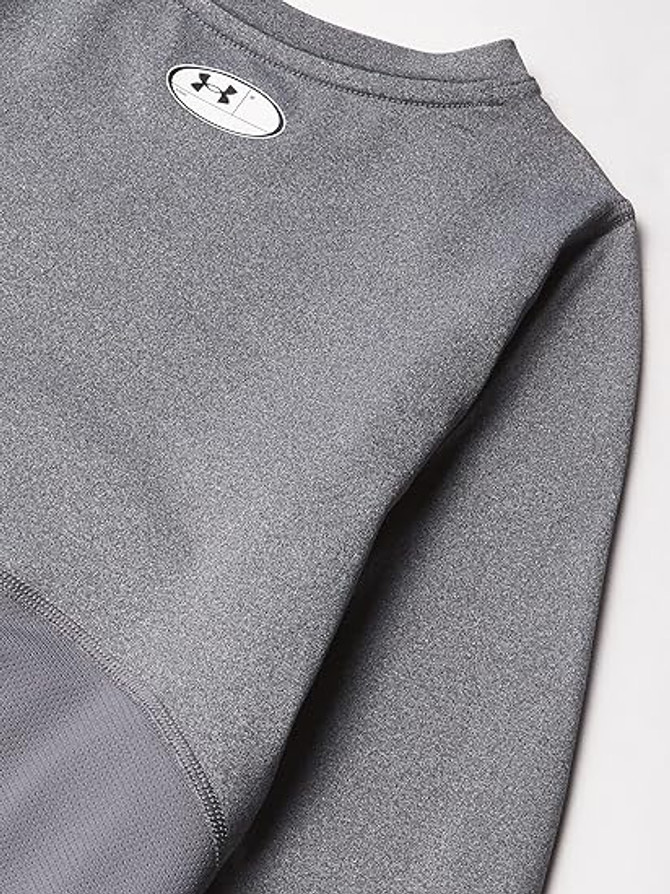Under Armour Boys ColdGear Long Sleeve Shirt - Charcoal Light Heather/Black