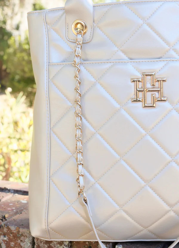 Caroline Hill Kinzley Tote - Pearl Quilted LD Caroline Hill Kinzley Tote - Pearl Quilted LD