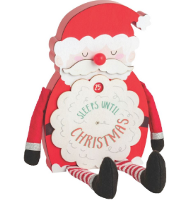 Mud Pie Sleeps Until Christmas Sitters - Santa Mud Pie Sleeps Until Christmas Sitters - Santa