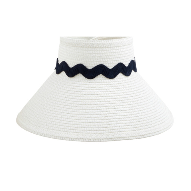 Mud Pie Ric Rac Packable Visor - White