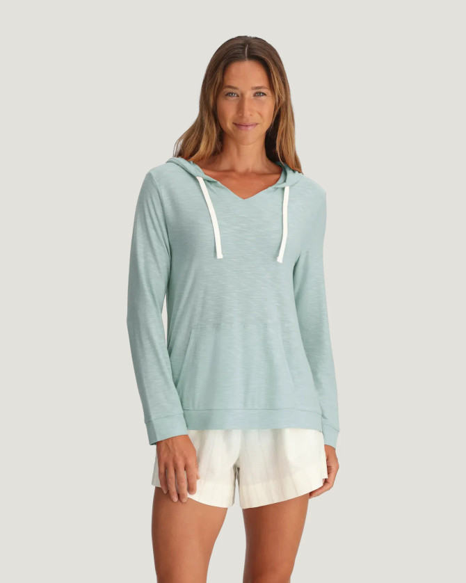 Free Fly Women's Bamboo Slub Hoodie - - Tropic Sea