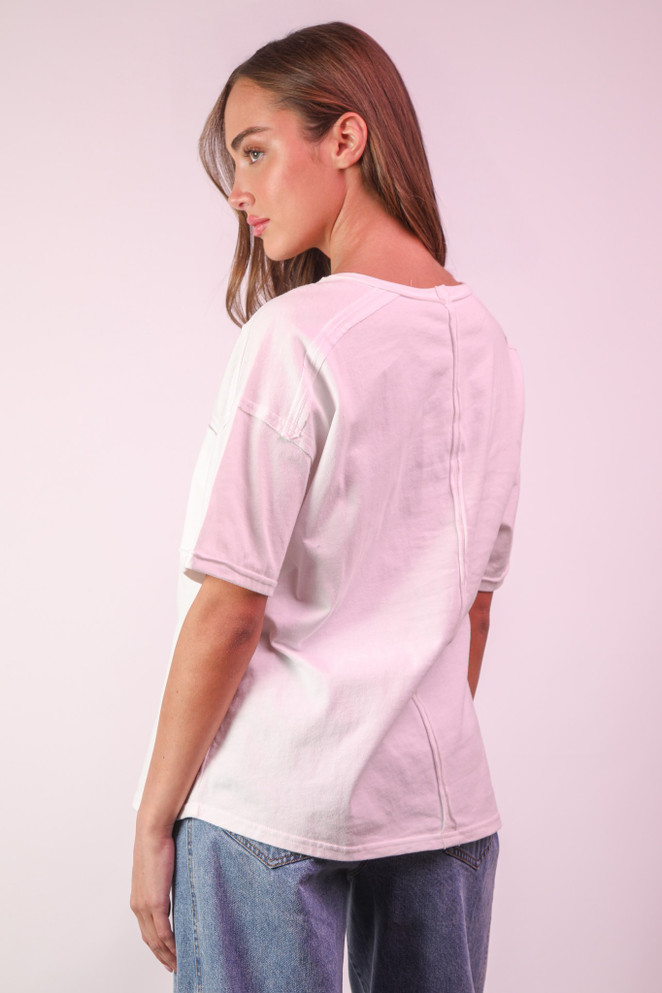 Very J Mineral Washed Knit Top with Pocket