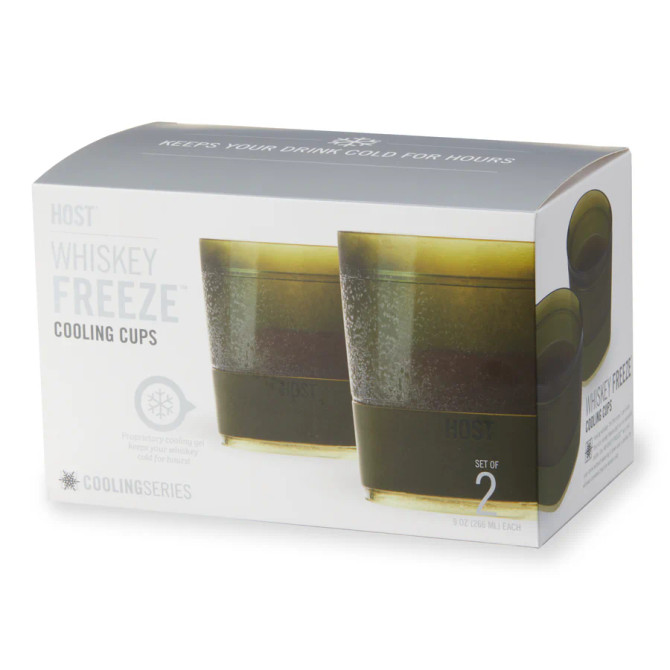 Host Whiskey FREEZE Cooling Cup Olive Green - Set of 2