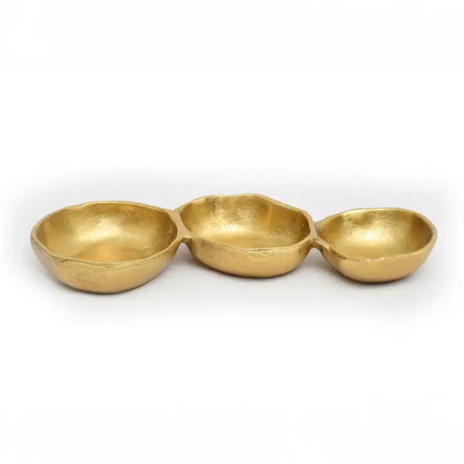 India Handicraft Alum Gold Tree Section Bowl