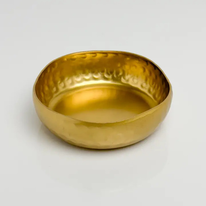 India Handicraft Hammered Aluminum Bowl with Modern Shape