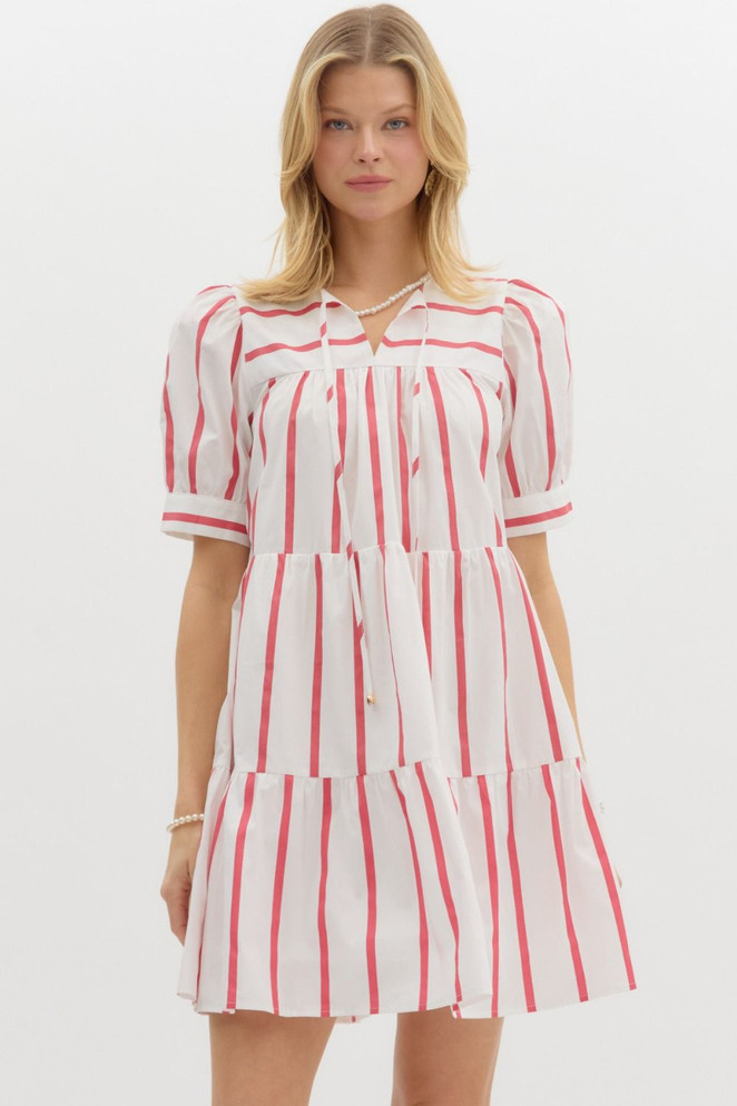 Entro Striped Cuff Band Mini Dress