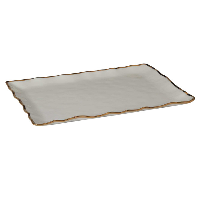 Certified International Porcelain Regency Gold Rectangular Platter