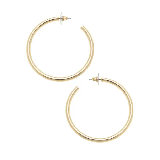Canvas Ivy Hoop Earrings in Shiny Gold