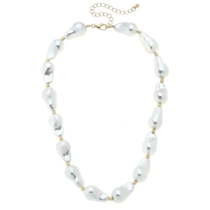 Canvas Penny Freshwater Pearl Necklace in Ivory