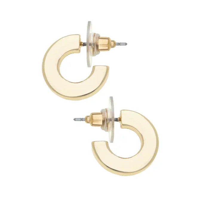 Canvas Emmy Small Flat Hoop Earrings in Shiny Gold